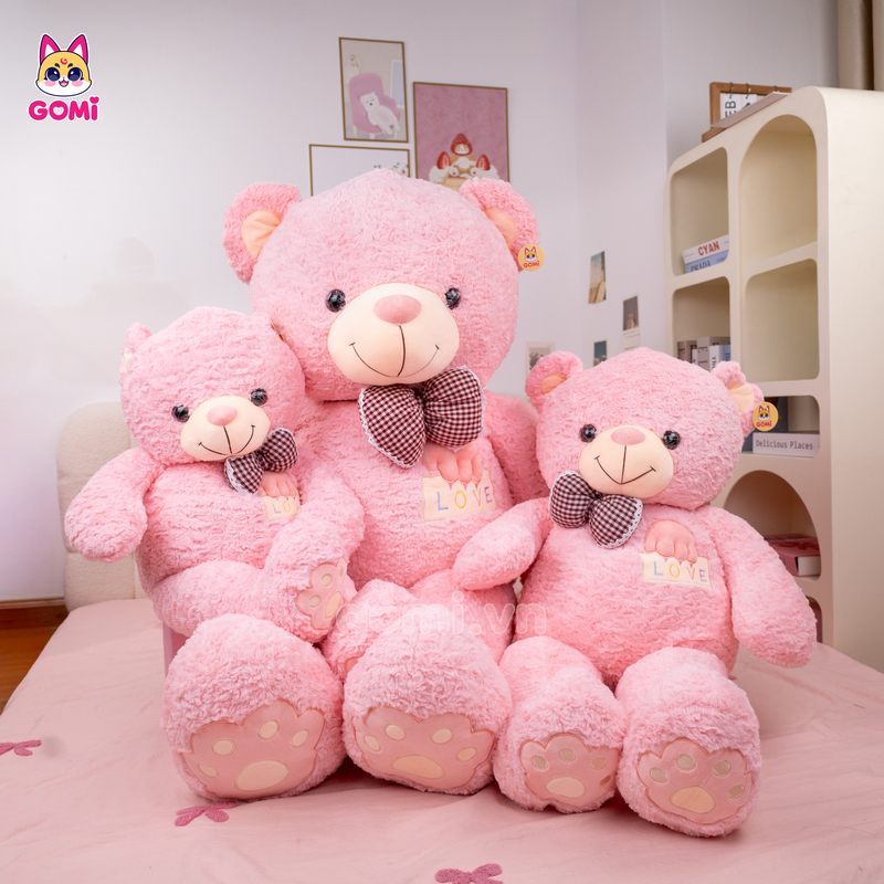Gấu Bông Teddy Lông Xoắn Ngực Love