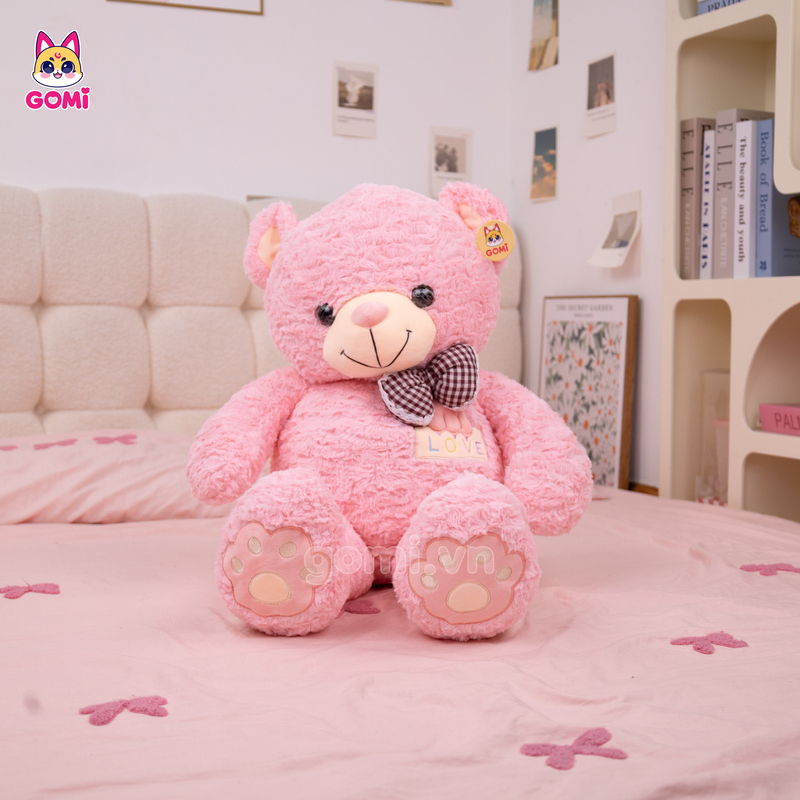 Gấu Bông Teddy Lông Xoắn Ngực Love