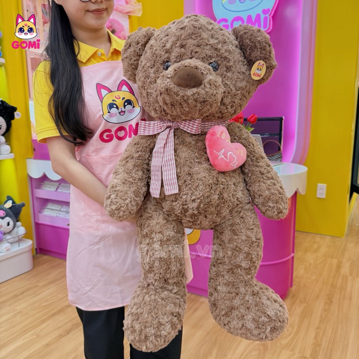 Gấu Bông Teddy Nơ Tim Rút