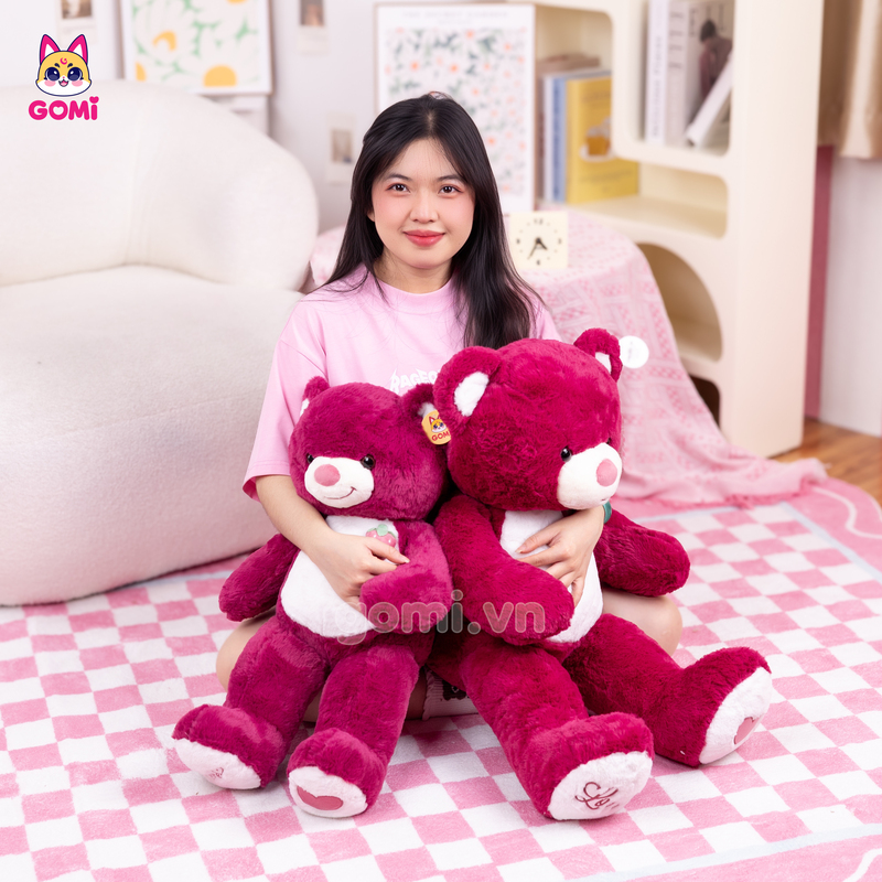 Gấu Bông Teddy Ngực Quả Dâu