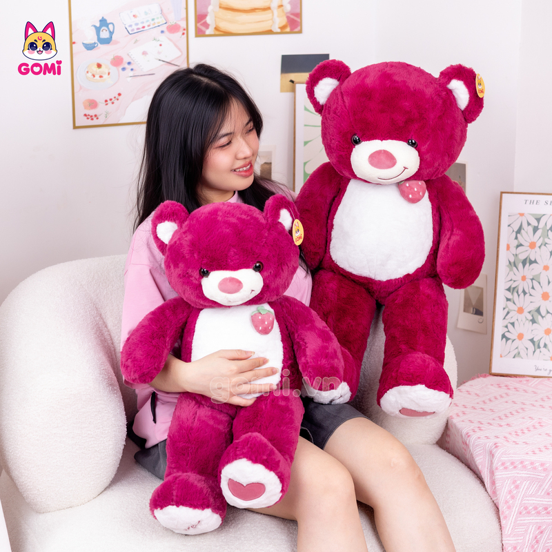 Gấu Bông Teddy Ngực Quả Dâu