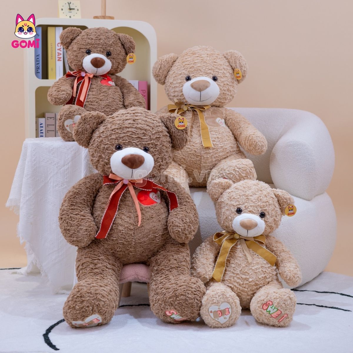 Gấu Bông Teddy Ngực Tim Love