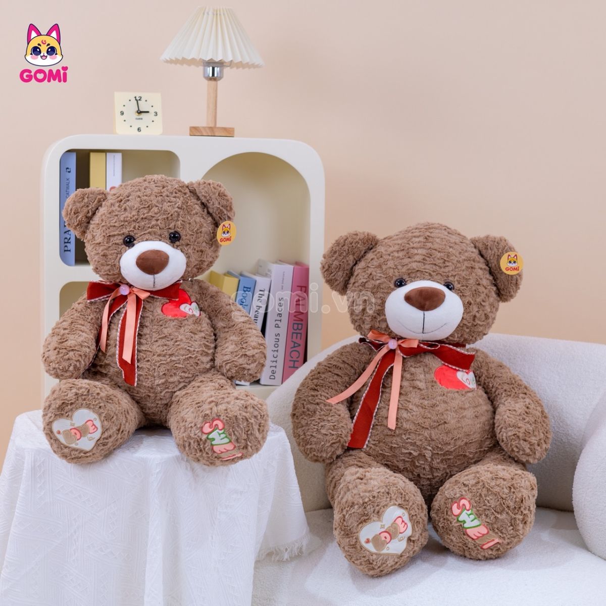 Gấu Bông Teddy Ngực Tim Love