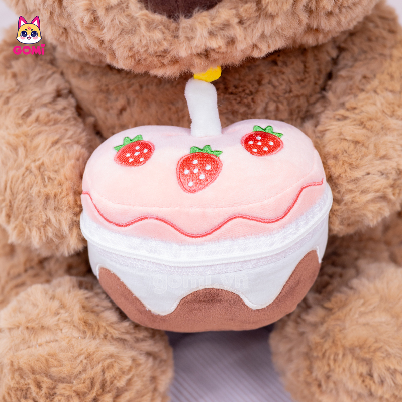 Gấu Bông Teddy Ngồi Ôm Bánh