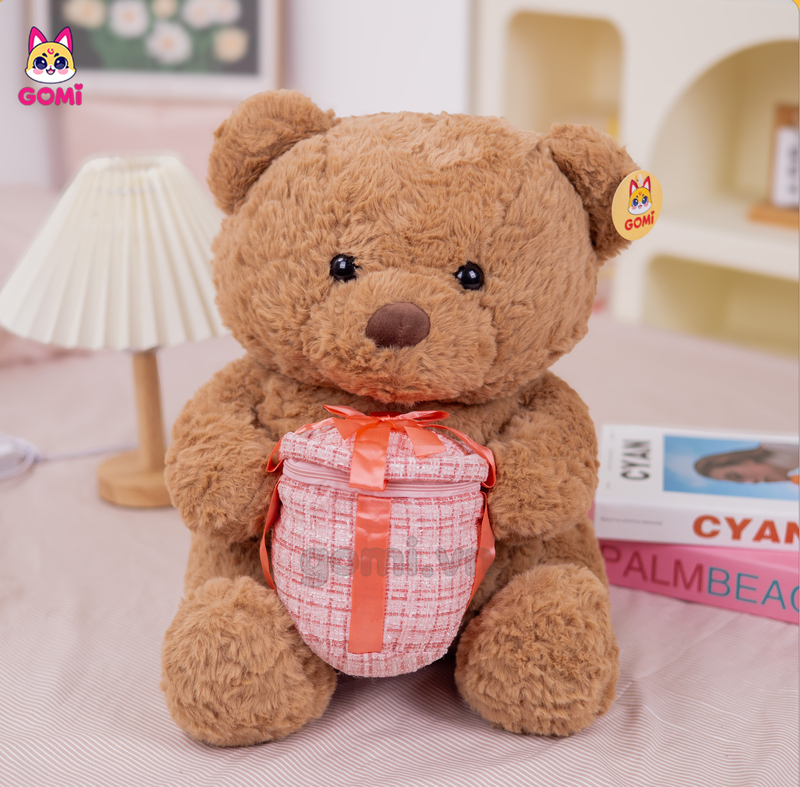 Gấu Bông Teddy Ngồi Ôm Quà