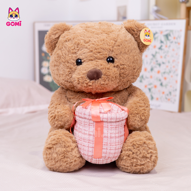 Gấu Bông Teddy Ngồi Ôm Quà