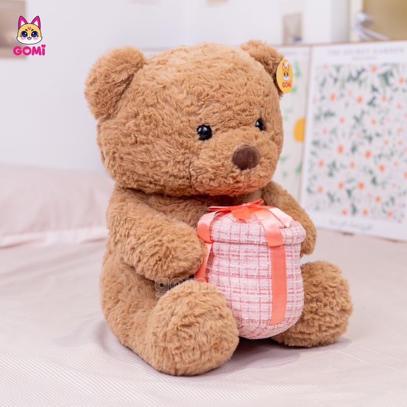 Gấu Bông Teddy Ngồi Ôm Quà