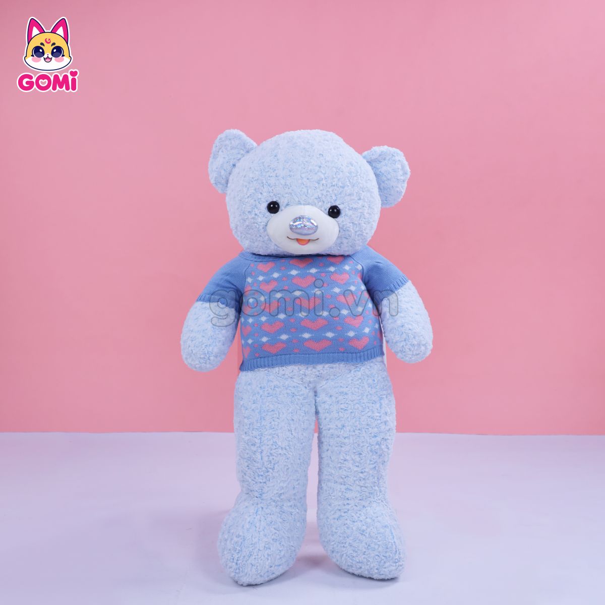 Gấu Bông Teddy Mũi Nhũ Áo Tim