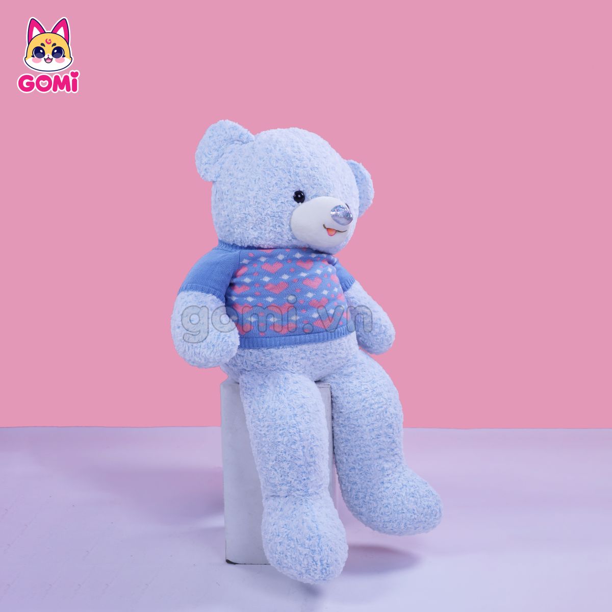 Gấu Bông Teddy Mũi Nhũ Áo Tim