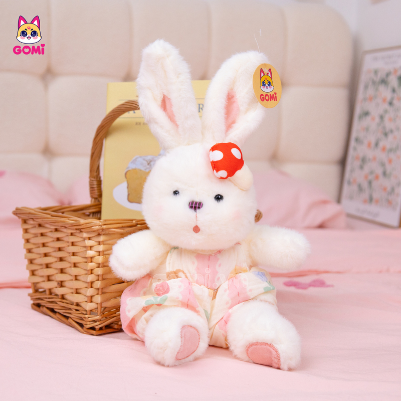 Gấu Bông Thỏ Nấm Quần Hoa