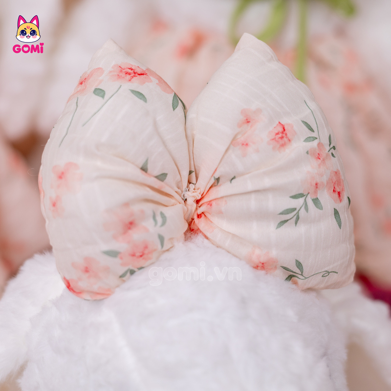 Gấu Bông Thỏ Nơ Hoa Tulip
