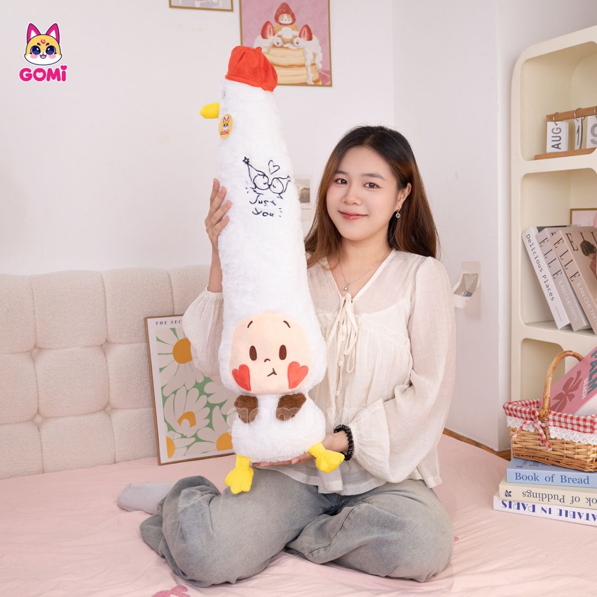 Gấu Bông Twinkle Trắng Má Tim