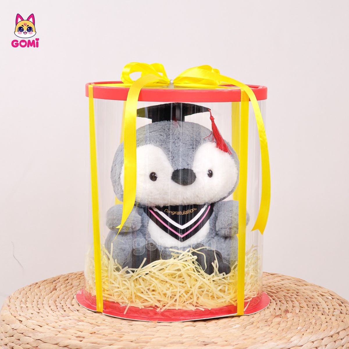 Gấu Bông Tốt Nghiệp Cánh Cụt Xám