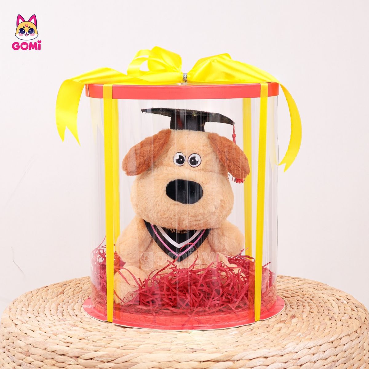 Gấu Bông Tốt Nghiệp Chó Kem Tai Nâu