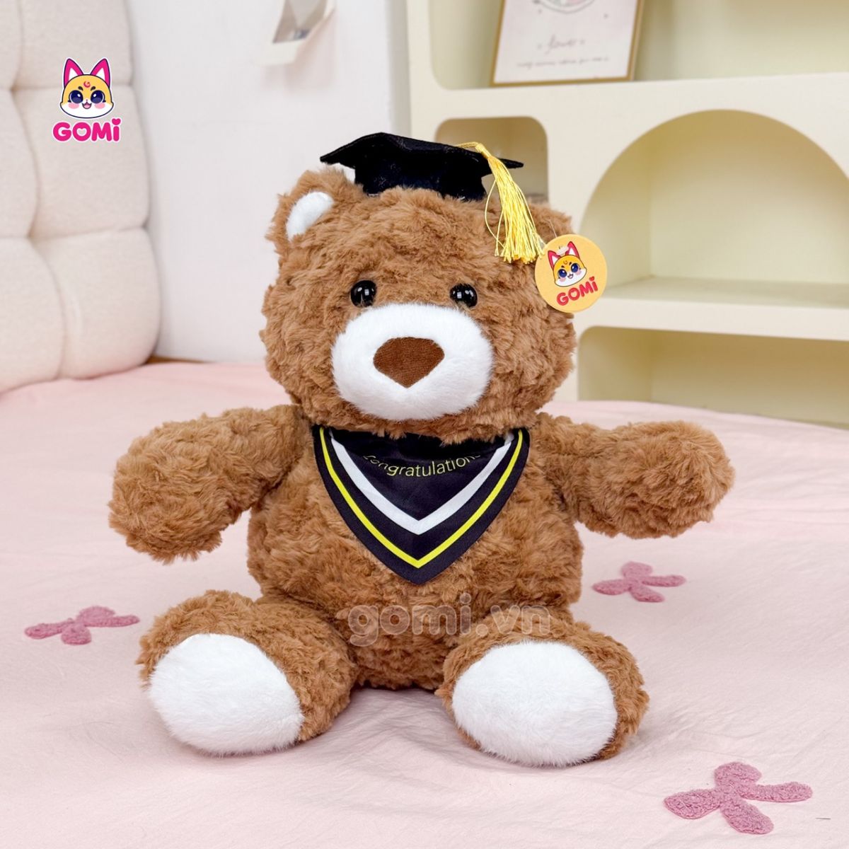Gấu Bông Gấu Nâu Tốt Nghiệp