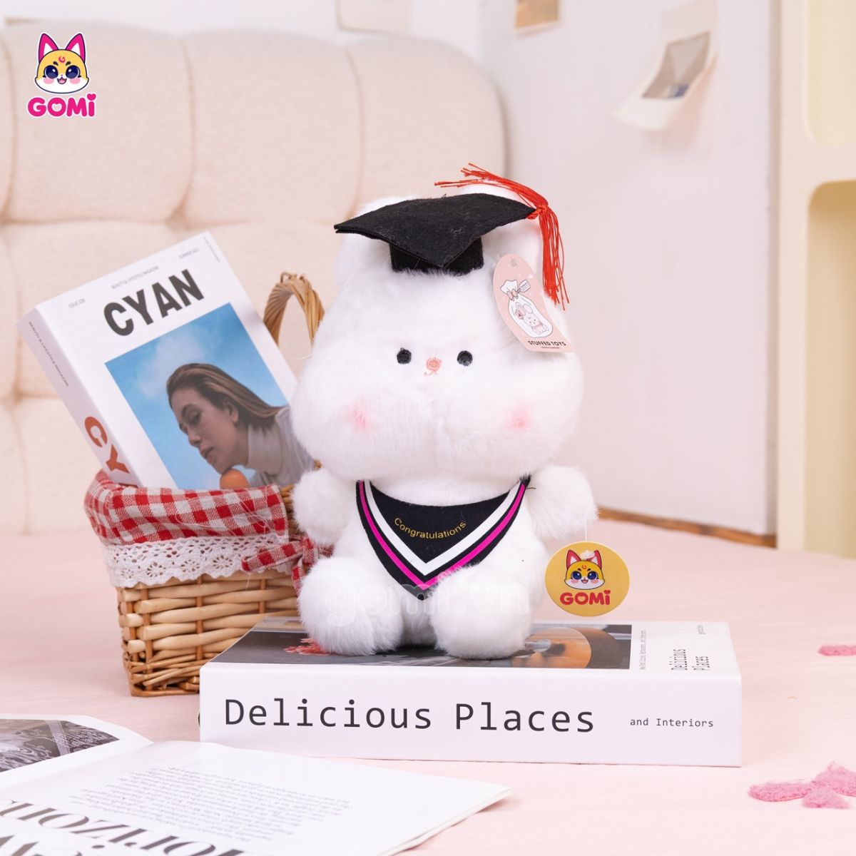 Gấu Bông Tốt Nghiệp Mèo Má Bự