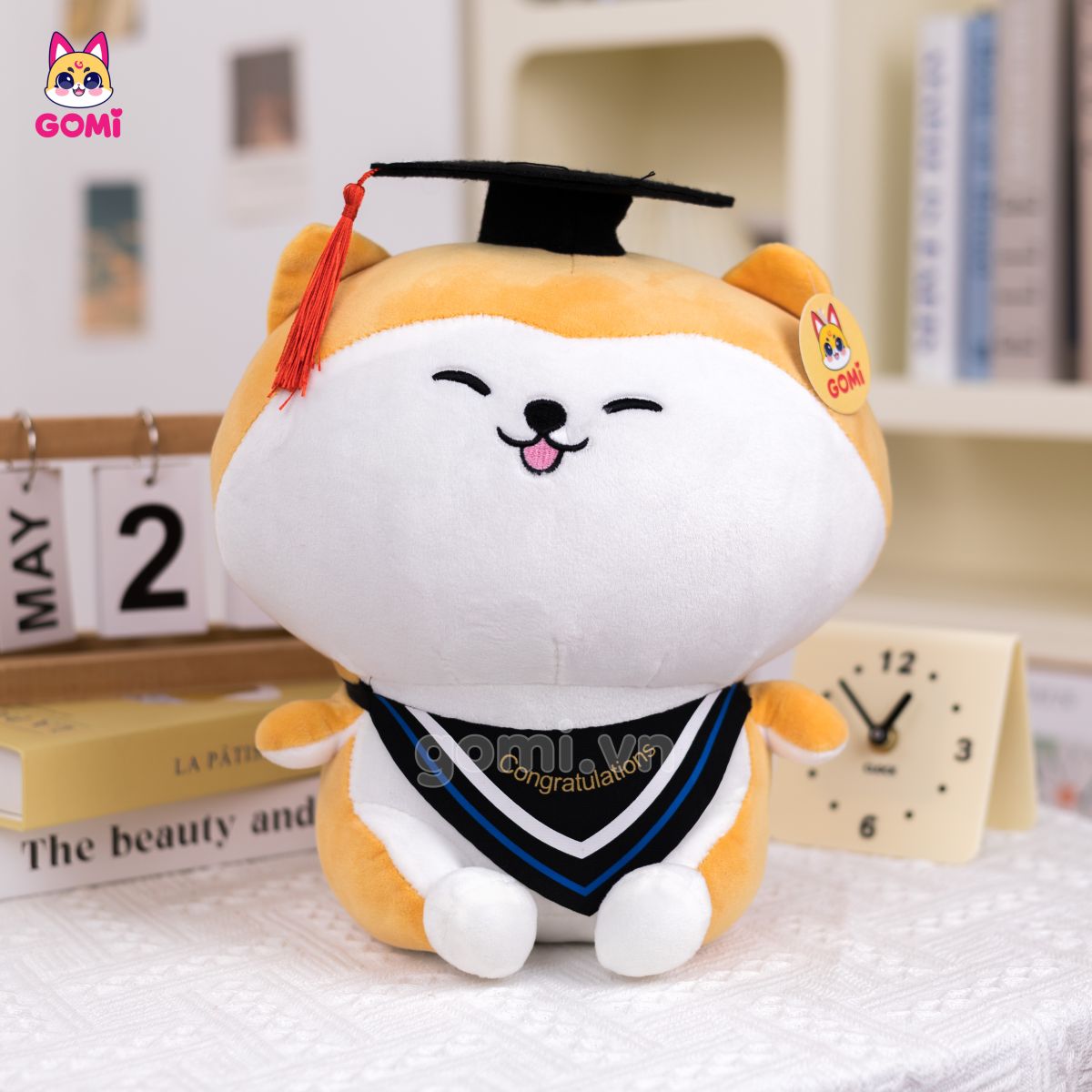 Gấu Bông Tốt Nghiệp Shiba Vàng