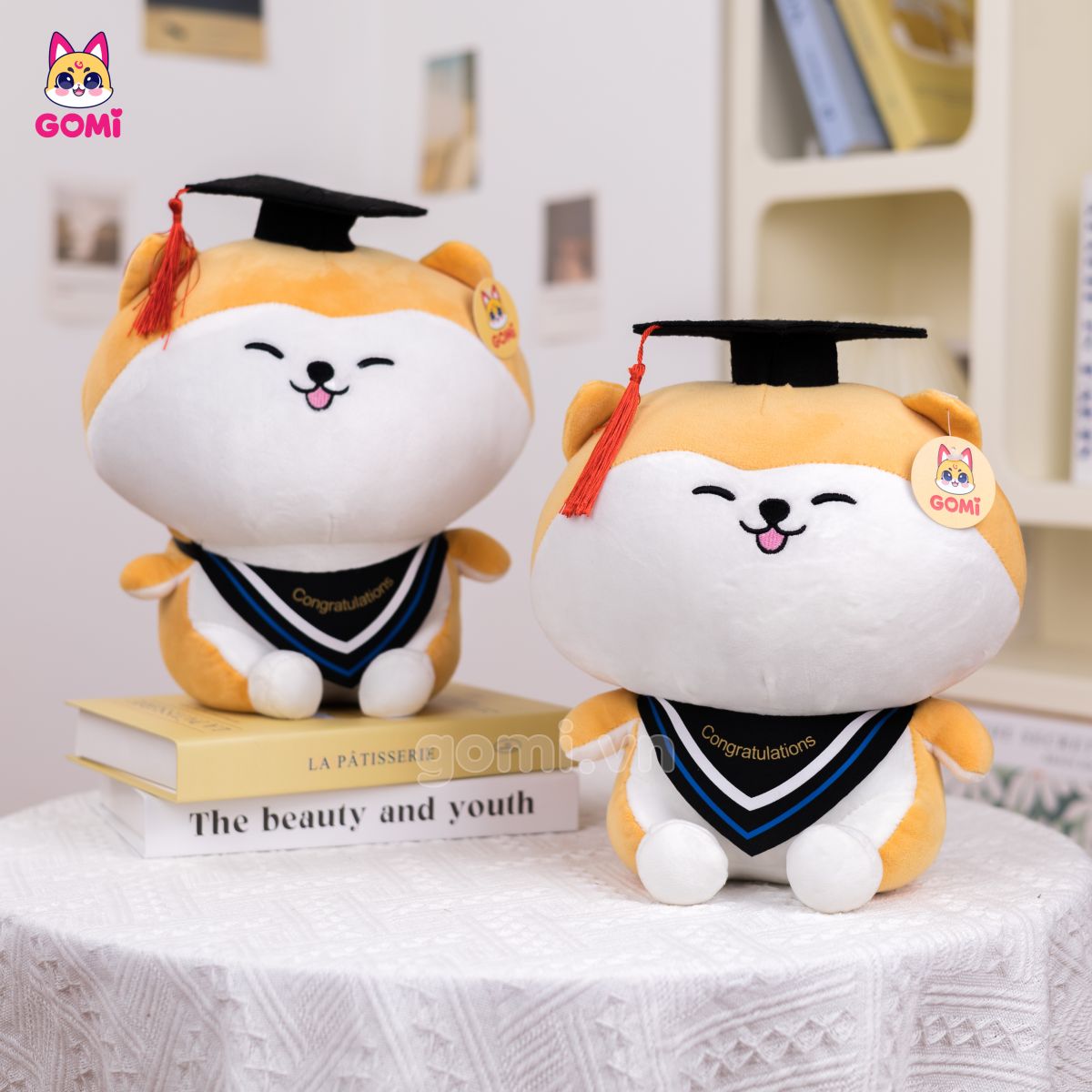 Gấu Bông Tốt Nghiệp Shiba Vàng
